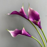Realistische Doppelblüten-Kalla-Lilie aus PU, Hochwertige Kunstblume für Hochzeit, Ostern, Heimdekoration und Blumensträuße
