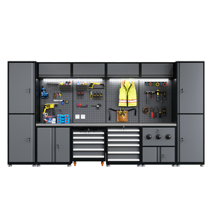 Stazione di Lavoro per Riparazione Auto, Carrello Portautensili Mobile con 7 Cassetti, Capacità 300kg, Gambe/Ripiani Regolabili - Product Image 5