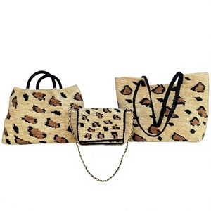 Conjunto de Bolsos de Mano para Mujer, Estilo Bohemio, Hechos a Mano, Ecológicos, con Estampado de Leopardo, Cierre de Cremallera Personalizado - Product Image 3