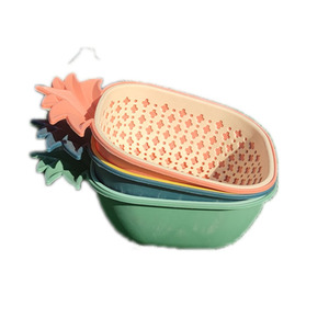 Panier à ananas en plastique double couche avec égouttoir, taille L, réutilisable, pour le rangement des légumes et fruits de cuisine, forme ovale, couleurs assorties - Product Image 5