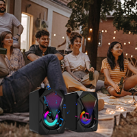 Système de son surround, haut-parleurs PC LED, lumière LED RGB, basses puissantes, haut-parleur d'ordinateur de bureau filaire USB