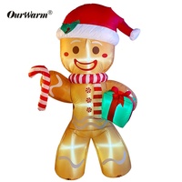 Ourwarm बड़ा 8FT जिंजरब्रेड आदमी क्रिसमस Inflatable सजावट के लिए एलईडी के साथ आउटडोर सजावट