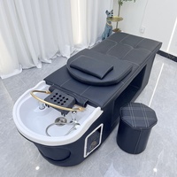 Fauteuil de lavage de cheveux design moderne avec circulation d'eau et bassin en céramique, équipement de spa pour table-lit de shampoing thaïlandaise dans les hôtels