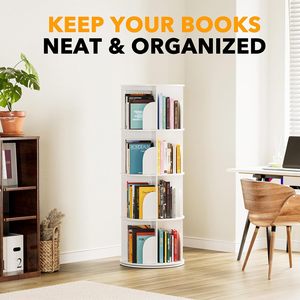 Étagère de rangement pour salon à 3 niveaux, design moderne, en bois rotatif à 360 degrés, écologique, pour enfants et adultes - Product Image 6