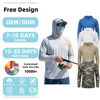 Série Elite Angler : Sweat à capuche de pêche respirant grande taille avec cache-cou intégré, chiffon microfibre pour nettoyer les lentilles, protection solaire UPF 50+ haute performance