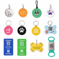 Tag Hewan Peliharaan NFC 213 Kustom dengan Kode QR Variabel, Tag Anjing PVC untuk Manajemen Hewan Peliharaan, Pemasangan Bluetooth WiFi dan Identifikasi