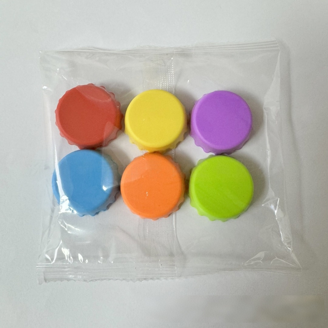 Rouge - Couleur aléatoire - Lot de 6 - Bouchon de bouteille de bière