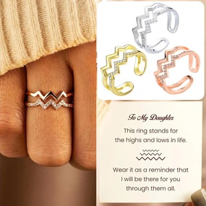 RFJEWEL Fashion Best Seller CZ Wave Ring con pietre preziose in oro/oro rosa/argento placcato colore per il miglior regalo della <span class=keywords><strong>ragazza</strong></span> - Product Image 5