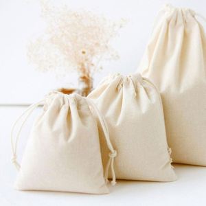Organic Recycled Cotton Canvas Fabric <b>Bag</b> Small Custom Printed Canvas Drawstring <b>Bag</b> - Product Image 2
