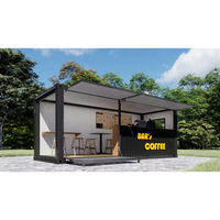 Conteneur d'expédition modifié personnalisable, café mobile préfabriqué, kiosque de vente portable, boutique éphémère, bar, café