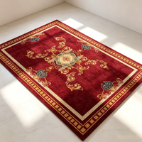Klassischer Patchwork-Muster Polyester-Teppich Maschinengefertigt Niedrigflorig Fleckresistent & Maschinenwaschbar für Wohnzimmer und Schlafzimmer