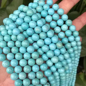 genuine gem stone loose beads 8mm custom gemstone crystal natural stone beads blue turquoise for jewelry making