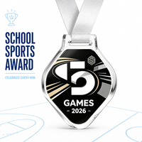 Médaille personnalisée en acrylique transparent avec logo sur mesure pour événements sportifs de course à pied (marathon) – Vente en gros