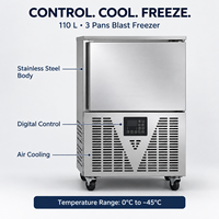 Congélateur à air pulsé commercial à 3 plateaux -45°C ° Congélateur à choc C Shock, petite capacité, congélation rapide, refroidisseur rapide pour équipement de cuisine de restaurant