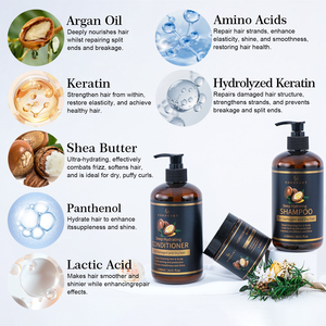 Shampooing Hydratant <span class=keywords><strong>et</strong></span> Nourrissant à l'Huile d'Argan en Gros, Effet Brillance <span class=keywords><strong>et</strong></span> Anti-Frisottis, à la Kératine du Maroc <span class=keywords><strong>et</strong></span> au Panthénol, <span class=keywords><strong>pour</strong></span> <span class=keywords><strong>Cheveux</strong></span> <span class=keywords><strong>Secs</strong></span> - Product Image 3