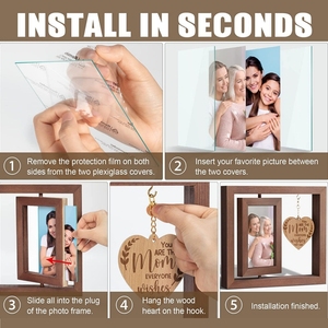 Xoay khung ảnh máy tính để bàn xoay xoay khung ảnh kỷ niệm khung ảnh bằng gỗ xoay khung ảnh vật nuôi tưởng niệm bưu thiếp - Product Image 6