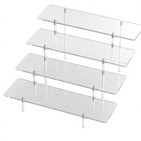 Support de présentation en acrylique transparent léger à 4 niveaux pour cupcakes, parfums, jouets et desserts