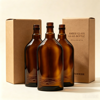 Bouteille de vin de couleur foncée 500 ml, récipient en verre durable, écologique et réutilisable avec bouchon en liège pour le stockage, la dégustation et les cadeaux
