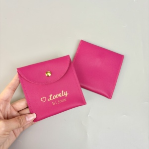 Busta per Gioielli Personalizzabile con Logo in Lamina <span class=keywords><strong>d</strong></span>'<span class=keywords><strong>Oro</strong></span>, Chiusura a Bottone, Riutilizzabile, Ecologica, Riciclabile, di Lusso in PU/Pelle Scamosciata/Velluto - Product Image 3