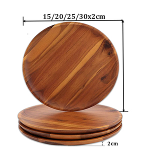 High Quality Eco-Friendly Acacia <strong>Wood</strong> Charger Round Wooden Dinner <strong>Plates</strong> for Dishes and Dessert - Product Image 5