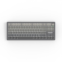 Clavier mécanique sans fil à joint de 87 touches, avec logo personnalisé, rétroéclairage RGB, interrupteurs rouges, programmable