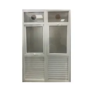 Janelas e portas usadas do pvc da grade da ventilação da janela