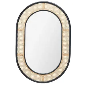 2024 di fabbrica di personalizzazione specchio ad arco a forma di specchio da parete con cornice di bambù antico Designer specchio da parete