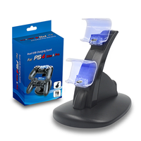 Data Frog LED Dual USB Ladestation Controller-Ständer für Sony für PS4 für PlayStation 4/PS4 Slim/PS4 Pro Spielkonsole