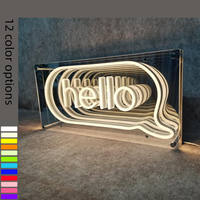 Lampu Neon LED 3D ukuran khusus Bar selebriti Internet lampu latar belakang cermin terowongan ribu lapisan lapisan Yss cermin tak terbatas bercahaya