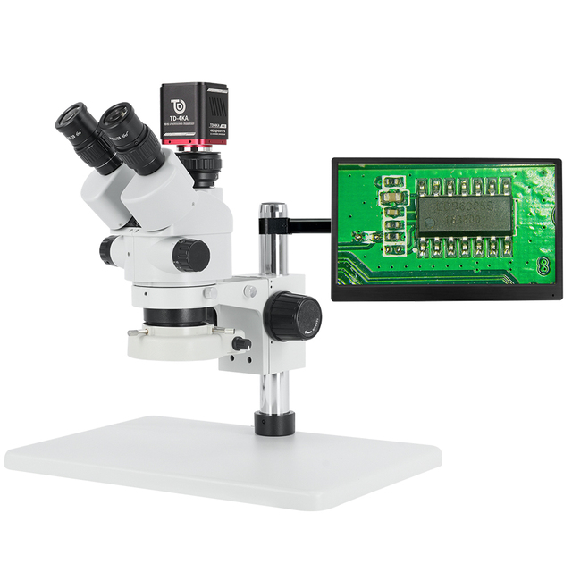 SANQTID TD-0745N-4KA Trinocular Stereo Microscope HDMI USB WIFI  Mobile Phone Repair Tools 7-45X Industrial Electronic Magnifier