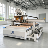 Centre CNC ATC robuste pour le bois, avec foreuse en ligne, routeur 2130 et plateforme de déplacement pour nesting