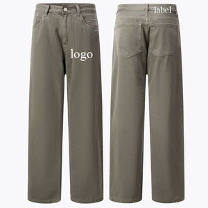 กางเกงยีนส์ผู้ชายขายส่งสั่งทำพิเศษ เอวสูง ผ้าฝ้าย 100% สไตล์สตรีทแวร์ กางเกงจ็อกกิ้งเดนิมสำหรับผู้ชาย - Product Image 2