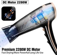 Sèche-cheveux électrique CONFU avec moteur DC, fonction air froid, concentrateur, buse en plastique, pour salon et usage domestique, hôtels, prise UK