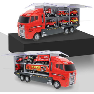 Camiones de Bomberos de Juguete 2 en 1 de Metal Fundido con Ruedas Libres, Vehículo de Rescate, Set de Coches para Niños, Mini Camiones de Bomberos y Ambulancias de Juguete - Product Image 4