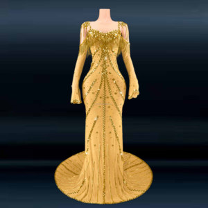 Robe pour femme Novance Y2276-B, design 2022, strass, pompon, robe de demoiselle d'honneur luxueuse de couleur violette, robe élégante pour femmes matures, robe de soirée - Product Image 3