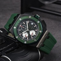 Montre Chronographe Homme à Six Aiguilles avec Bracelet en Acrylique et Boîtier Métallique, Logo Personnalisé, Tendance, Vente Chaude, Petite Taille, Vente en Gros