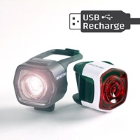 LUMIXELL 30lm Phare et feu arrière de vélo LED rechargeables USB-C, étanches IPX4, en ABS, blanc/rouge, 4 modes, portables pour la nuit