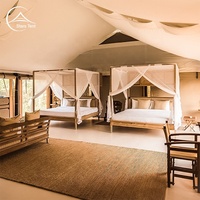 Tente de toile de pavillon de safari de glamping de nouveau style pour la station de vacances de luxe