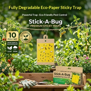Piège à insectes collant double face jaune non toxique en PP pour mouches des fruits, thrips et autres ravageurs volants, utilisation intérieure/extérieure - Product Image 2