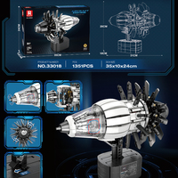 Reobrix 33018 2025 Nuevo MOC City, Ensamblaje de Motor de Avión, Modelo Educativo DIY para Niños, Regalos de Cumpleaños, Juego de Bloques de Construcción