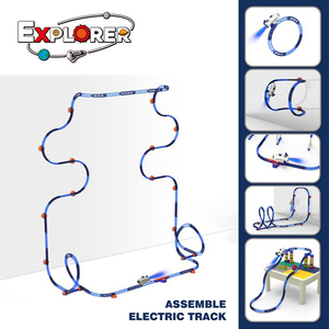 Set de Juguete Eléctrico de Pista Espacial de 120 Piezas con Bloques de Construcción DIY para Niños, Juego Educativo STEM para Interiores - Product Image 2