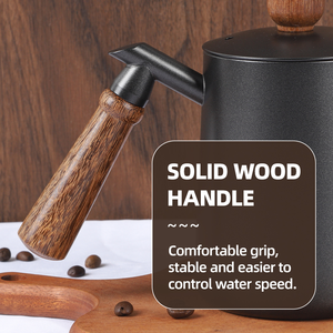 Stainless Steel Maker Drip Tea Water Pour Over Espresso Brewing Coffee Pot Gooseneck <strong>Kettle</strong> <strong>With</strong> <strong>Wooden</strong> <strong>Handle</strong> - Product Image 4