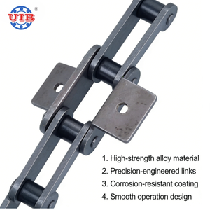 Chaînes à rouleaux à double pas en acier inoxydable C2060 C2080 A1 K1 <span class=keywords><strong>A2</strong></span> K2 Attachements Chaînes de transmission de convoyeur standard - Product Image 1