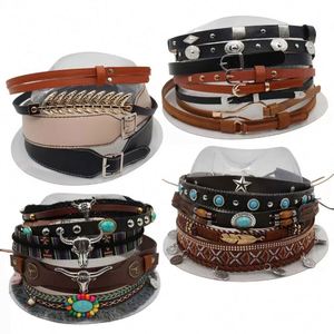 Llavero unisex de lujo de lana con bandas estilo western, hebilla de cinturón Texas Ranger con logotipo personalizado, sombreros Fedora de vaquero, apto para fiestas, compra al por mayor - Product Image 5