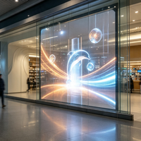 Écran de film transparent holographique LED 3D P3.91 de taille personnalisable, affichage flexible pour les magasins de détail et les centres commerciaux
