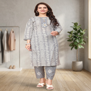 Oferta de venta de exportación en conjunto de pantalón Kurti de algodón Mejor oferta Mejor precio de venta Venta de diseño múltiple de la India a toda la oferta mundial - Product Image 3