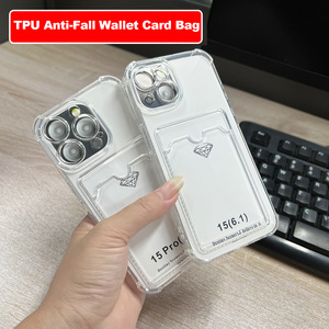 เคสใสแบบมีช่องใส่บัตรสำหรับ iPhone 11 12 13 14 15 16 17 Pro Max Plus XS Air ป้องกันการกระแทก พร้อมช่องใส่บัตร - Product Image 5