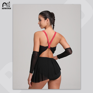 Ensemble de justaucorps à motif flamme, logo personnalisé, en spandex de qualité supérieure, sublimation par transfert thermique, idéal pour l'entraînement de gymnastique - Product Image 2