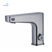Robinet de lavabo de salle de bain sans contact avec capteur de mouvement infrarouge intelligent mitigeur en laiton avec distributeur de savon