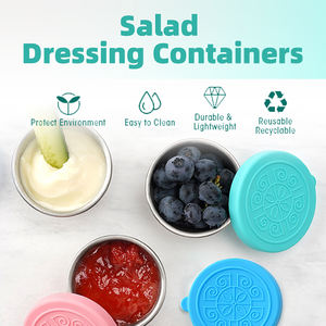 Récipients de vinaigrette réutilisables plus de sécurité alimentaire favorable à l'environnement pour tenir des vinaigrettes et d'autres sauces - Product Image 2